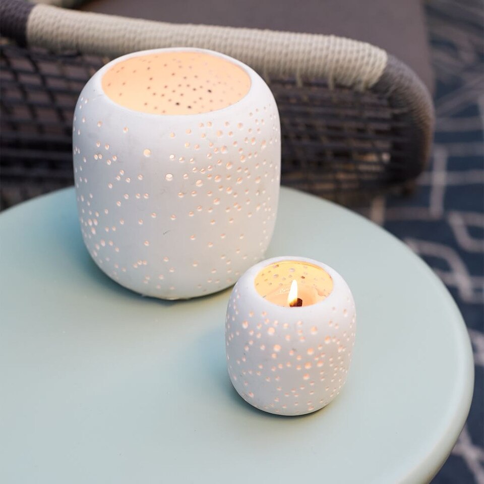 Pierced Constellation Vases & Hurricanes White West Elm UK